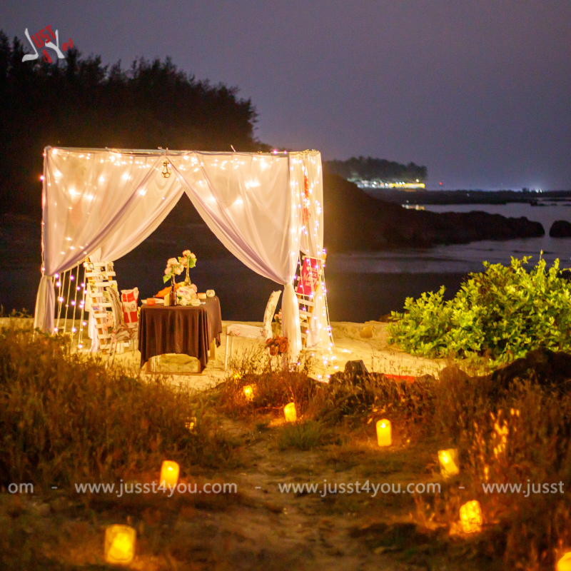 Book Beachside Candlelight at Uttan Beach in Mumbai to celebrate your Birthday, Anniversary or propose your Girlfriend, Boyfriend, husband or wife in Mumbai.