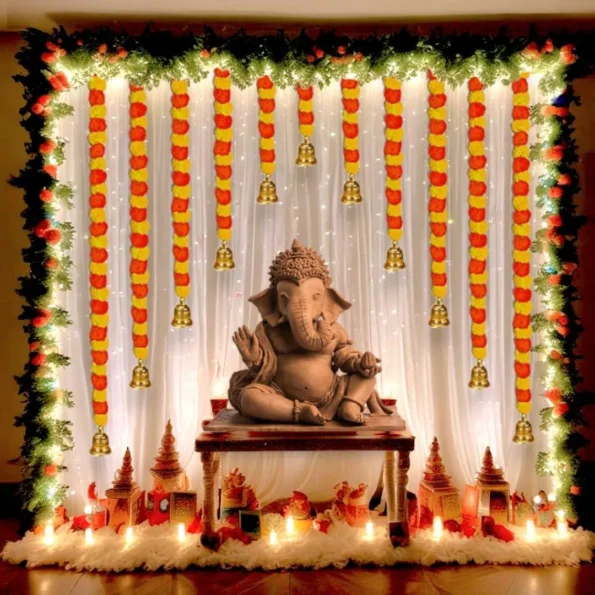 Ganesh Chathurthi Decorations at home