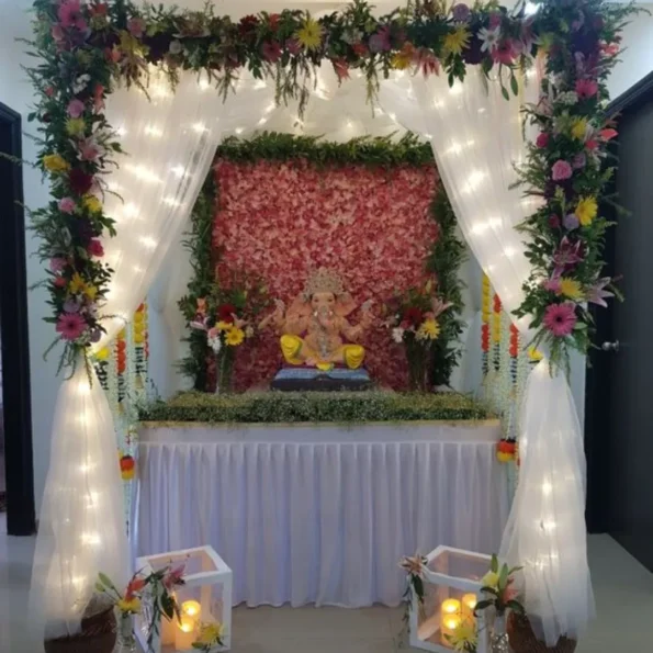 Ganesh Chathurthi Decorations at home