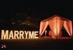 Heart Backdrop Luxury proposal at Taj Vivanta