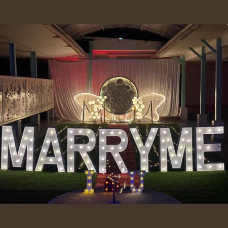 Indoor Romantic Moon Proposal Date