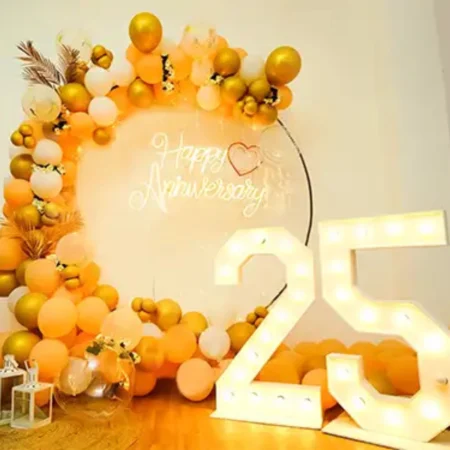 Golden Boho Anniversary Décor