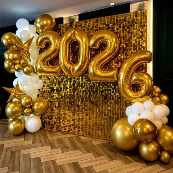 Golden Shimmer Celebration Backdrop