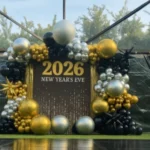Grand New Year Metallic Arch Backdrop