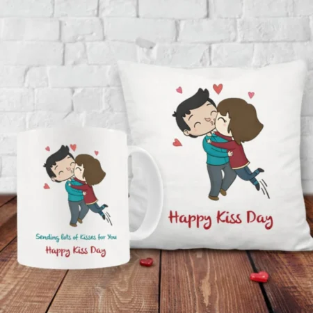 Happy Kiss Day Mug & Pillow Combo