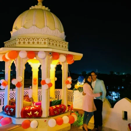 Round Baradari with Real Flowers