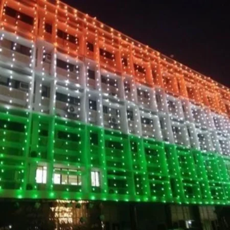 Tri-Color Lighting Decoration at Office