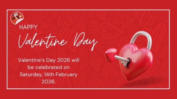Valentine’s Day 2026 will be celebrated on Saturday, 14th February 2026.