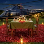 Luxury Helicopter Backdrop Candlelight Dinner Experience