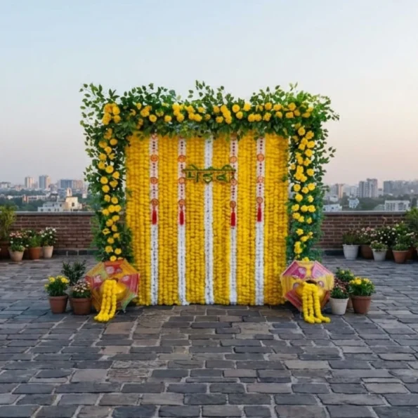 Mehndi Backdrop on Terrace