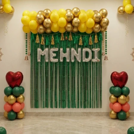 Simple Mehndi Wall Decoration