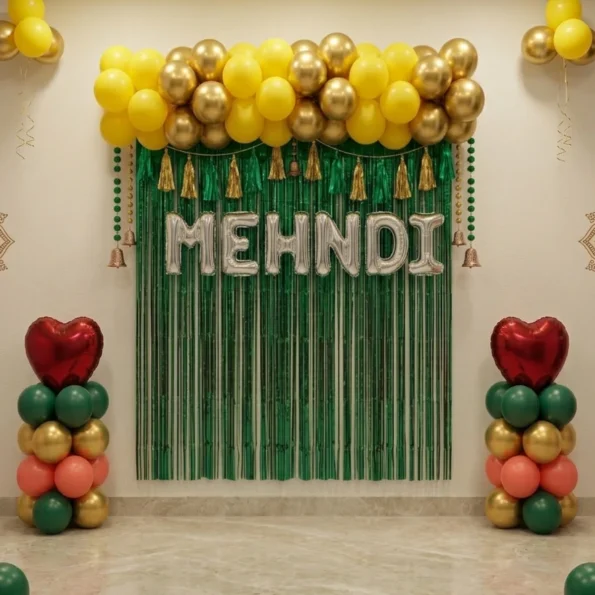 Simple Mehndi Wall Decoration