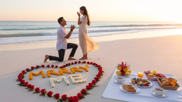 Breakfast Beach Proposal