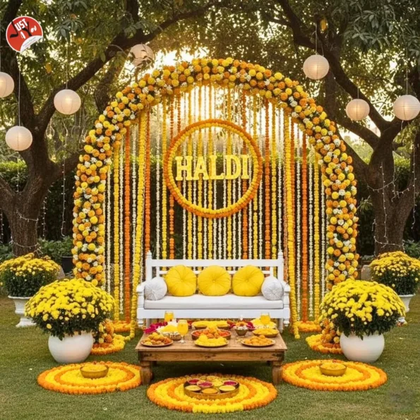 Haldi Aesthetic Garden Setup