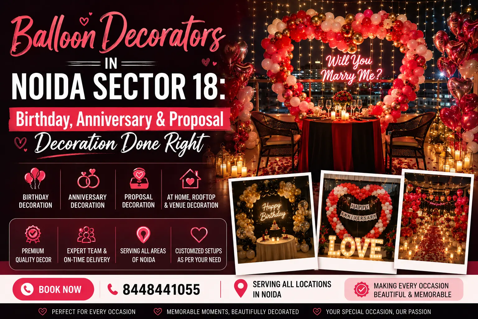 Balloon Decorators in Noida Sector 18