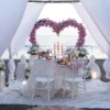 Luxury Beachside Cabana with Pink Heart Setup