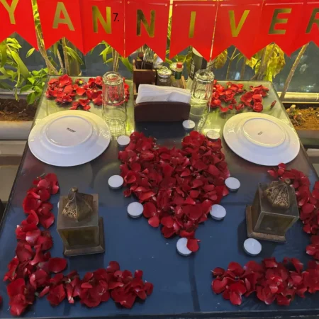 Rooftop Poolside Candlelight Dinner with Basic Décor